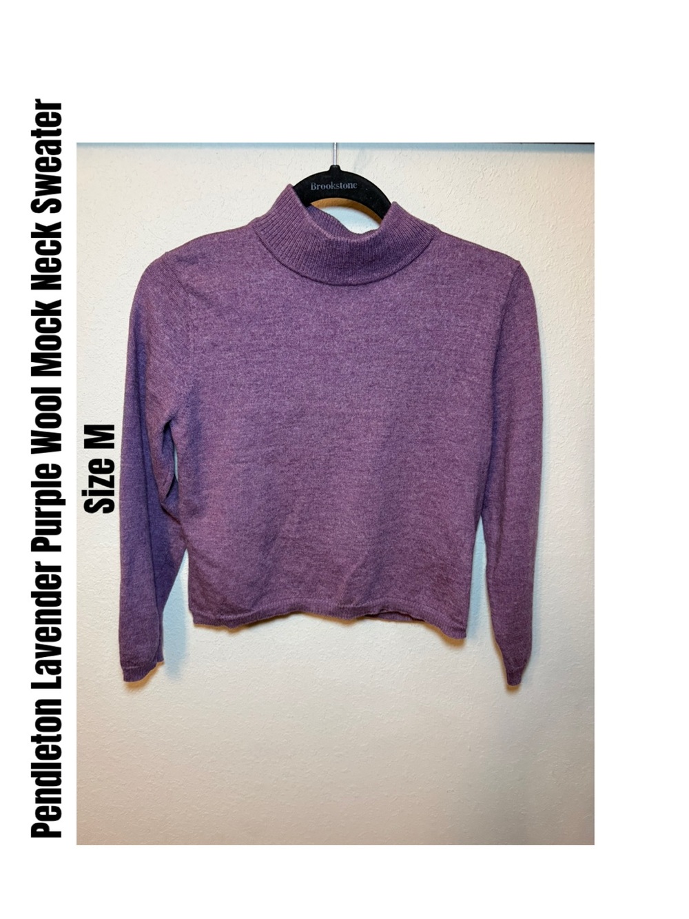 Pendleton Lavender Purple Wool Mock Neck Sweater Size M